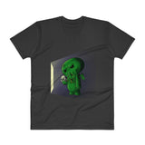 Midnight Snack Chibi Cthulhu Men's V-Neck T-Shirt + House Of HaHa Best Cool Funniest Funny Gifts