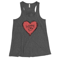 Happy VD Valentines Day Heart STD Holiday Humor Women's Flowy Racerback Tank Top + House Of HaHa Best Cool Funniest Funny Gifts