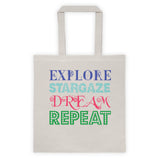 Explore Stargaze Dream Repeat Tote bag + House Of HaHa Best Cool Funniest Funny Gifts
