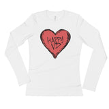 Happy VD Valentines Day Heart STD Holiday Humor Ladies' Long Sleeve T-Shirt + House Of HaHa Best Cool Funniest Funny Gifts