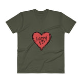 Happy VD Valentines Day Heart STD Holiday Humor Men's V-Neck T-Shirt + House Of HaHa Best Cool Funniest Funny Gifts