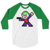 Joker Perler Art 3/4 Sleeve Raglan Shirt by Silva Linings + House Of HaHa Best Cool Funniest Funny Gifts