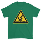 Watch for Sharks in the Toilets Caution Sign Warning Men's Short Sleeve T-Shirt + House Of HaHa Best Cool Funniest Funny Gifts