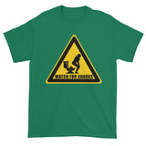 Watch for Sharks in the Toilets Caution Sign Warning Men's Short Sleeve T-Shirt + House Of HaHa Best Cool Funniest Funny Gifts