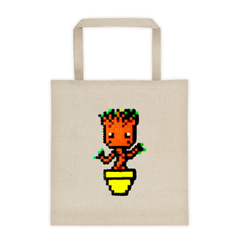 Baby Groot Perler Art Tote Bag by Aubrey Silva + House Of HaHa Best Cool Funniest Funny Gifts