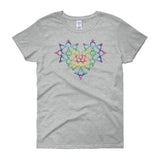 Rainbow Female Gender Venus Symbol Heart Love Unity Women's Short Sleeve T-shirt + House Of HaHa Best Cool Funniest Funny Gifts