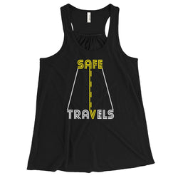 Safe Travels Vacation Road Trip Highway Driving Women's Flowy Racerback Tank Top + House Of HaHa Best Cool Funniest Funny Gifts