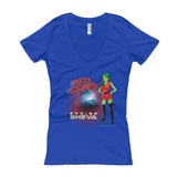 Red Skirts: Ensign Sheva  Women's V-Neck T-Shirt + House Of HaHa Best Cool Funniest Funny Gifts