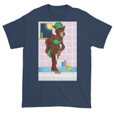 Werewolf Shaving in the Shower Men's Short Sleeve T-Shirt + House Of HaHa Best Cool Funniest Funny Gifts