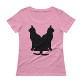 Black Cats Lucky Corset Ladies' Scoopneck T-Shirt + House Of HaHa Best Cool Funniest Funny Gifts