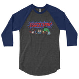 Eggcelsior! Marvel's Avengers Stan Lee Parody Excelsior 3/4 Sleeve Raglan Baseball Tee Shirt + House Of HaHa Best Cool Funniest Funny Gifts