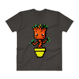 Baby Groot Perler Art  V-Neck T-Shirt by Aubrey Silva + House Of HaHa Best Cool Funniest Funny Gifts