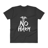 No Harm Caduceus EMT Paramedic Medical Symbol  V-Neck T-Shirt + House Of HaHa Best Cool Funniest Funny Gifts