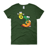 Why was 6 Afraid of 7 Seven Ate Nine Cute Zombie Pun Women's Short Sleeve T-shirt + House Of HaHa Best Cool Funniest Funny Gifts