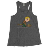Why's Everybody Always Picking On Me? Aquaman Charlie Brown Mash-Up Women's Flowy Racerback Tank Top - House Of HaHa