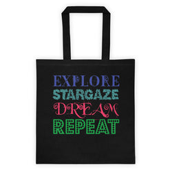 Explore Stargaze Dream Repeat Tote bag + House Of HaHa Best Cool Funniest Funny Gifts