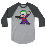 Joker Perler Art 3/4 Sleeve Raglan Shirt by Silva Linings + House Of HaHa Best Cool Funniest Funny Gifts