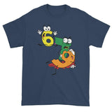 Why was 6 Afraid of 7 Seven Ate Nine Cute Zombie Pun Short sleeve t-shirt + House Of HaHa Best Cool Funniest Funny Gifts