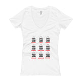 Moods Cylon Emotion Chart Mashup Parody Women's V-Neck T-shirt + House Of HaHa Best Cool Funniest Funny Gifts