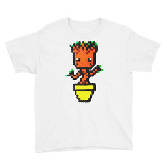 Baby Groot Perler Art Youth Short Sleeve T-Shirt by Aubrey Silva + House Of HaHa Best Cool Funniest Funny Gifts