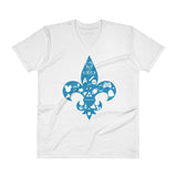 Awesome Geeks Geeky Passions Fleur de Lis V-Neck T-Shirt + House Of HaHa Best Cool Funniest Funny Gifts