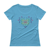 Rainbow Female Gender Venus Symbol Heart Love Unity Ladies' Scoopneck T-Shirt + House Of HaHa Best Cool Funniest Funny Gifts
