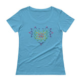 Rainbow Female Gender Venus Symbol Heart Love Unity Ladies' Scoopneck T-Shirt + House Of HaHa Best Cool Funniest Funny Gifts