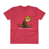 Why's Everybody Always Picking On Me? V-Neck Aquaman Charlie Brown Mash-Up T-Shirt - House Of HaHa