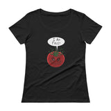 I am Fruit Tomato Guardians Groot Mashup Parody Ladies' Scoopneck T-Shirt + House Of HaHa Best Cool Funniest Funny Gifts