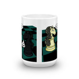 White Knight Dark Knight Batman Chess Match Pun Parody Mug + House Of HaHa Best Cool Funniest Funny Gifts