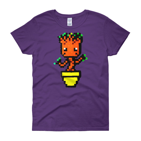 Baby Groot Perler Art Women's Short Sleeve T-Shirt by Aubrey Silva + House Of HaHa Best Cool Funniest Funny Gifts