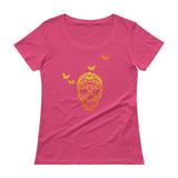 Butterfly Skull Ladies' Scoopneck Women's T-Shirt - House Of HaHa