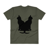 Black Cats Lucky Corset V-Neck T-Shirt + House Of HaHa Best Cool Funniest Funny Gifts
