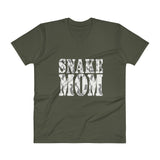 Proud Snake Mom Herping Herpetology Herper Snakes V-Neck T-Shirt + House Of HaHa Best Cool Funniest Funny Gifts