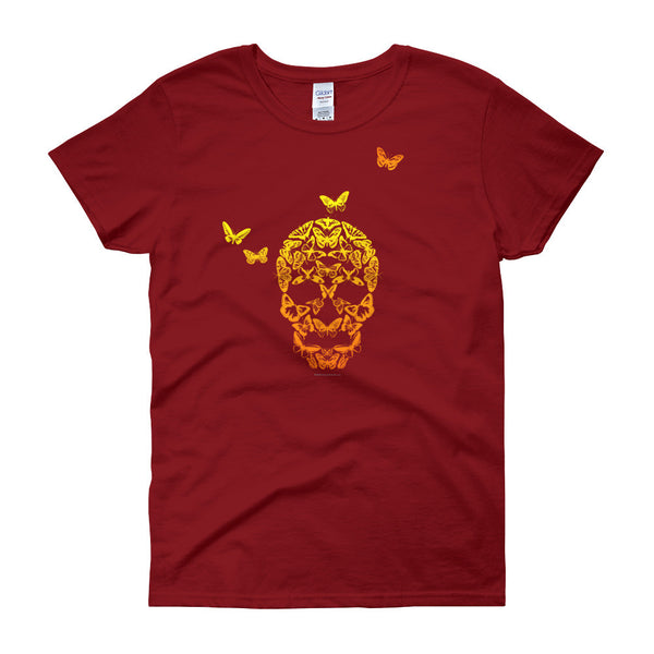 Butterfly Skull Women's Short Sleeve Ladies' T-Shirt - House Of HaHa