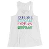 Explore Stargaze Dream Repeat Women's Flowy Racerback Tank Top + House Of HaHa Best Cool Funniest Funny Gifts