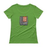 Super Blow Me Nintendo Cartridge Parody Ladies' Scoopneck T-Shirt + House Of HaHa Best Cool Funniest Funny Gifts