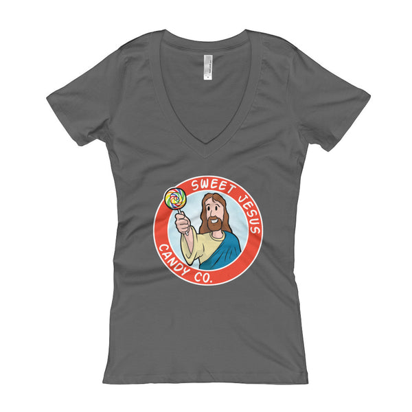 Sweet Jesus Candy Company Women's V-Neck T-shirt - House Of HaHa