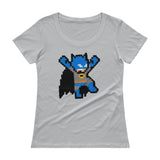 Batman Perler Art Ladies' Scoopneck T-Shirt by Silva Linings + House Of HaHa Best Cool Funniest Funny Gifts