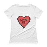 Happy VD Valentines Day Heart STD Holiday Humor Ladies' Scoopneck T-Shirt + House Of HaHa Best Cool Funniest Funny Gifts
