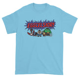 Eggcelsior! Marvel's Avengers Stan Lee Parody Portrait Excelsior Men's Short Sleeve T-Shirt + House Of HaHa Best Cool Funniest Funny Gifts