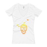 Butterfly Skull Women's V-Neck T-Shirt - House Of HaHa