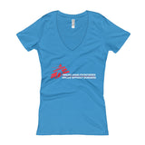Ninjas without Borders Martial Arts Ninjutsu Fighter Women's V-Neck T-Shirt + House Of HaHa Best Cool Funniest Funny Gifts