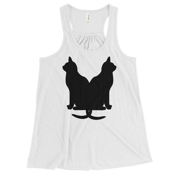 Black Cats Lucky Corset Women's Flowy Racerback Tank Top + House Of HaHa Best Cool Funniest Funny Gifts