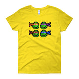 Ninja Turtles Perler Art Women's Short Sleeve T-Shirt by Aubrey Silva + House Of HaHa Best Cool Funniest Funny Gifts