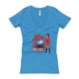Red Skirts: Ensign Mutai Women's V-Neck T-shirt + House Of HaHa Best Cool Funniest Funny Gifts