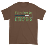 I'd Rather Be Herping Herpetology Snake Lover Herper Men's Short Sleeve T-Shirt + House Of HaHa Best Cool Funniest Funny Gifts