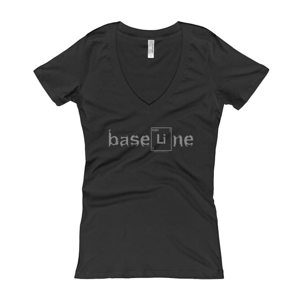 BaseLine Lithium Bipolar Awareness Women's V-Neck T-shirt + House Of HaHa Best Cool Funniest Funny Gifts