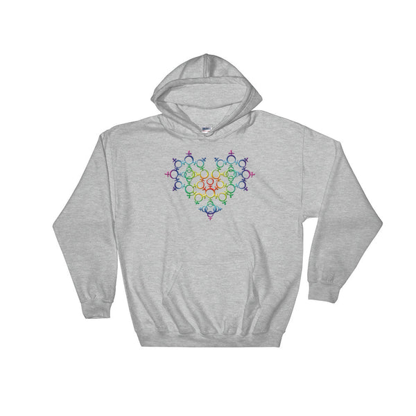 Rainbow Female Gender Venus Symbol Heart Love Unity Heavy Hooded Hoodie Sweatshirt + House Of HaHa Best Cool Funniest Funny Gifts