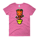 Baby Groot Perler Art Women's Short Sleeve T-Shirt by Aubrey Silva + House Of HaHa Best Cool Funniest Funny Gifts